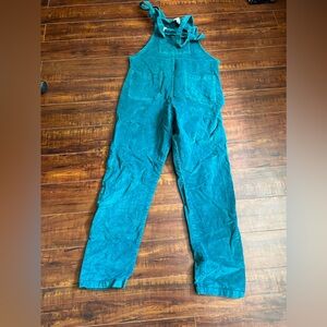 Lucy & Yak Teal corduroy overalls size medium